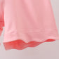 Pink Floral Bow Print Scalloped Shorts Set