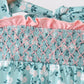 Green Floral Smocked Ruffle Bubble