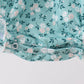 Green Floral Smocked Ruffle Bubble