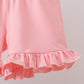 Green Floral Smocked Ruffle Shorts Set