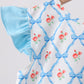 Blue Rose Ruffle Shorts Set