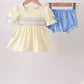 Cream smocked bloomer set