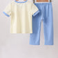Cream smocked pants set