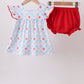 Red Apple Print Bloomer Set