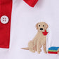 Blue Puppy Embroidered Boys Shorts Set