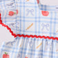 Red Apple Print Girls Shorts Set