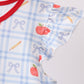 Red Apple Print Ruffle Dress