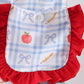 Red Apple Print Ruffle Dress