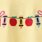 Yellow Apple Crayon Embroidered Ruffle Pants Set