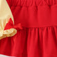 Yellow Apple Crayon Embroidered Girls Skorts Set