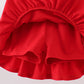 Yellow Apple Crayon Embroidered Girls Skorts Set