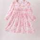 Pink Floral Smocked Dress