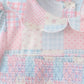 Checkered Floral Smocked Dress