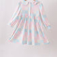 Checkered Floral Smocked Dress