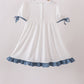 Blue Apple Crayon French Knot Ruffle Dress