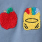 Blue Apple Crayon French Knot Plaid Shorts Set