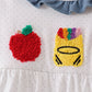 Blue Apple Crayon French Knot Ruffle Pants Set
