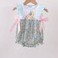 Mint Chicken Applique Ruffle Bubble