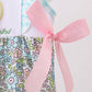 Mint Chicken Applique Ruffle Bubble
