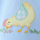 Blue Chicken Applique Bubble