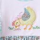 Mint Chicken Applique Ruffle Pants Set