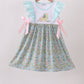 Mint Chicken Applique Ruffle Dress