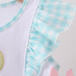Mint Chicken Applique Ruffle Dress