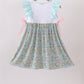 Mint Chicken Applique Ruffle Dress