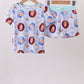 Blue frozen character bamboo pajama set
