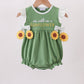 Green Sunflower Applique Ruffle Bubble