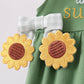 Green Sunflower Applique Ruffle Bubble