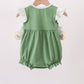 Green Sunflower Applique Ruffle Bubble