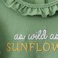 Green Sunflower Applique Ruffle Shorts Set
