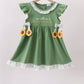 Green Sunflower Applique Ruffle Dress