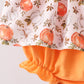 Orange Pumpkin Embroidery Ruffle Bubble