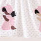Pink Prayer Embroidery Ruffle Bloomer Set