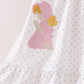 Pink Prayer Embroidery Ruffle Pants Set