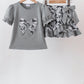 Grey Camouflage Bow Embroidery Ruffle Skorts Set