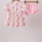 Pink Pumpkin Embroidery Ruffle Bloomer Set