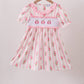 Pink Pumpkin Embroidery Ruffle Dress