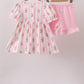 Pink Pumpkin Embroidery Ruffle Shorts Set
