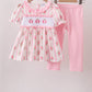 Pink Pumpkin Embroidery Ruffle Pants Set