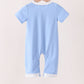 Blue Embroidery Romper
