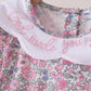 Pink Floral Embroidery Ruffle Pants Set
