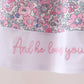 Pink Floral Embroidery Ruffle Pants Set