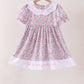 Pink Floral Embroidery Ruffle Dress