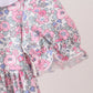 Pink Floral Embroidery Ruffle Dress