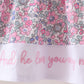 Pink Floral Embroidery Pants Set