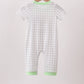Green Hocus pocus french knot gingham romper