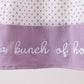 Purple Hocus pocus french knot ruffle dress